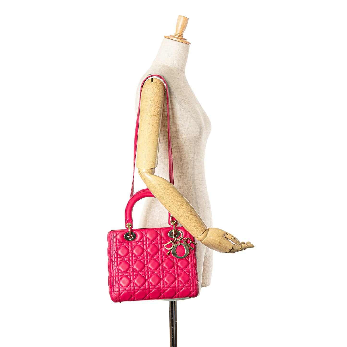 Dior Medium Lambskin Cannage Lady Dior Pink