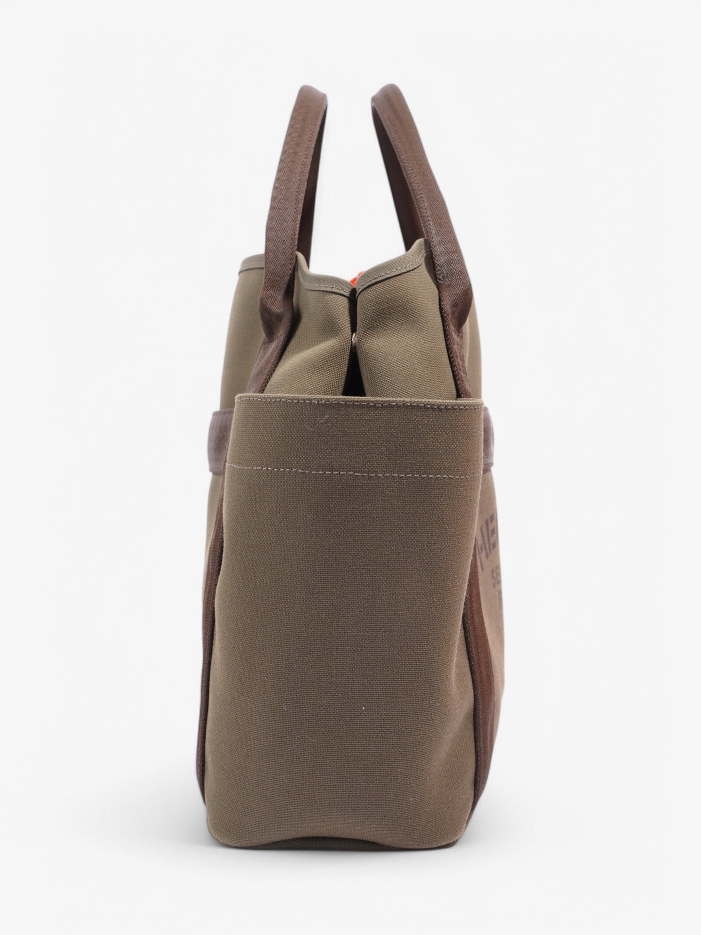 Hermes Sac De Pansage Groom Shopping Bag Olive Green / Brown Canvas