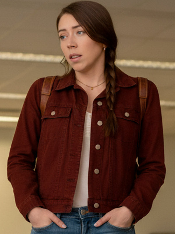 Murder in a Small Town S02 Dakota Guppy Maroon Jacket