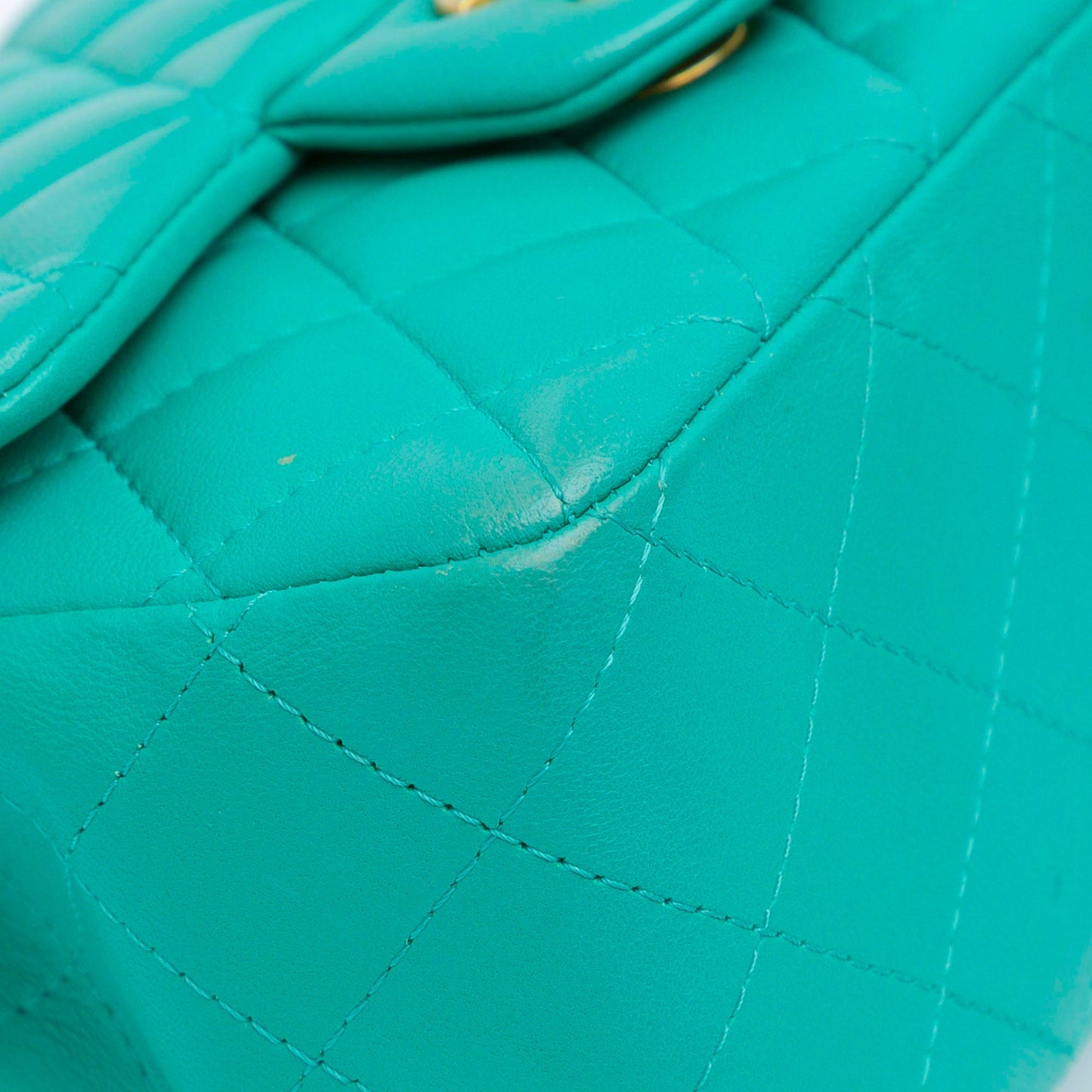 Chanel Mini Square Classic Lambskin Single Flap Green