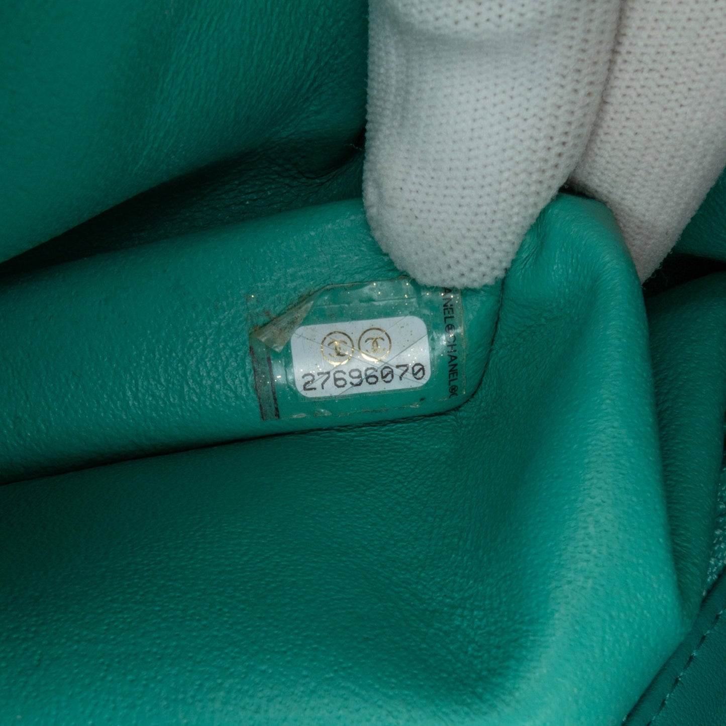 Chanel Mini Square Classic Lambskin Single Flap Green