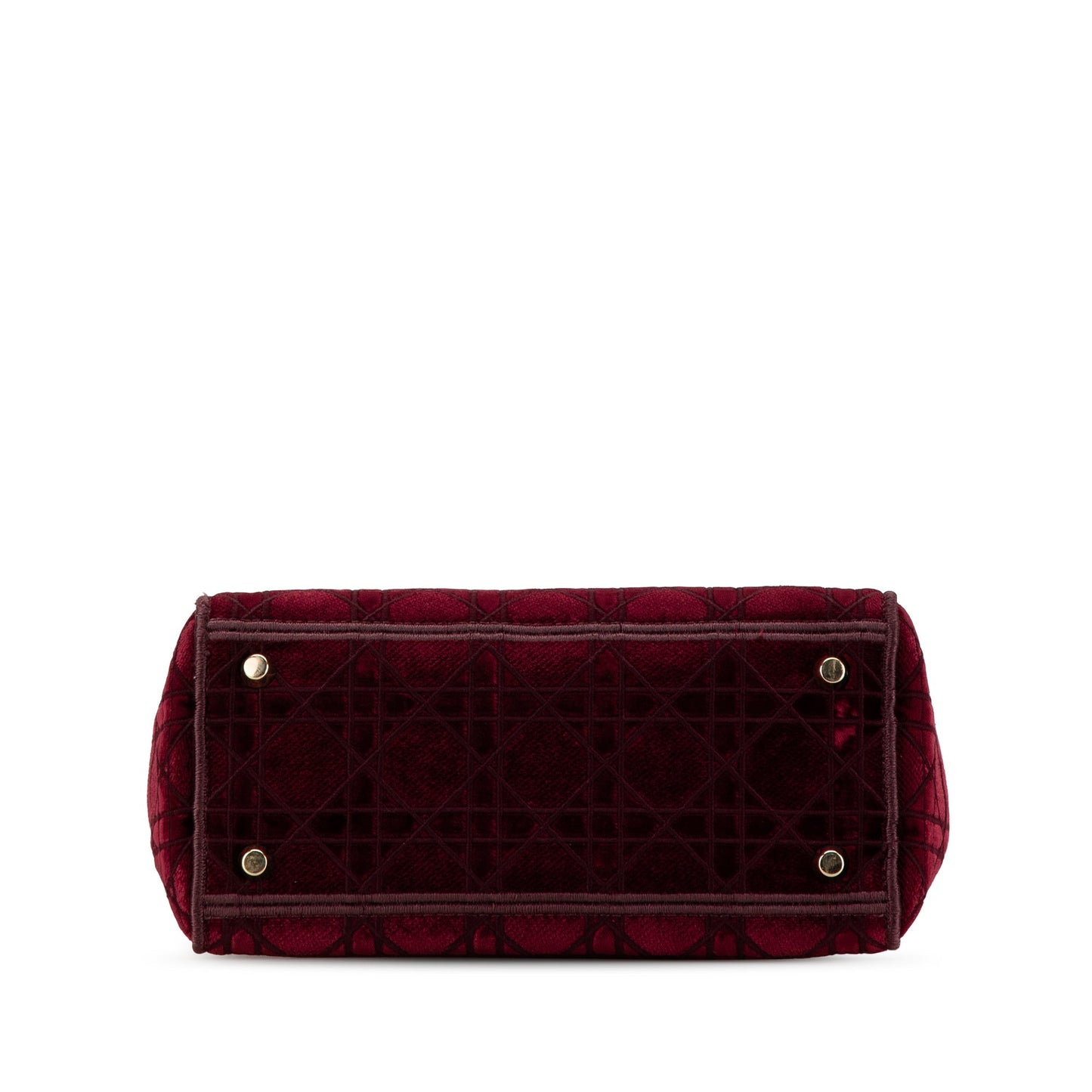 Dior Medium Velvet Cannage Lady D Lite Red