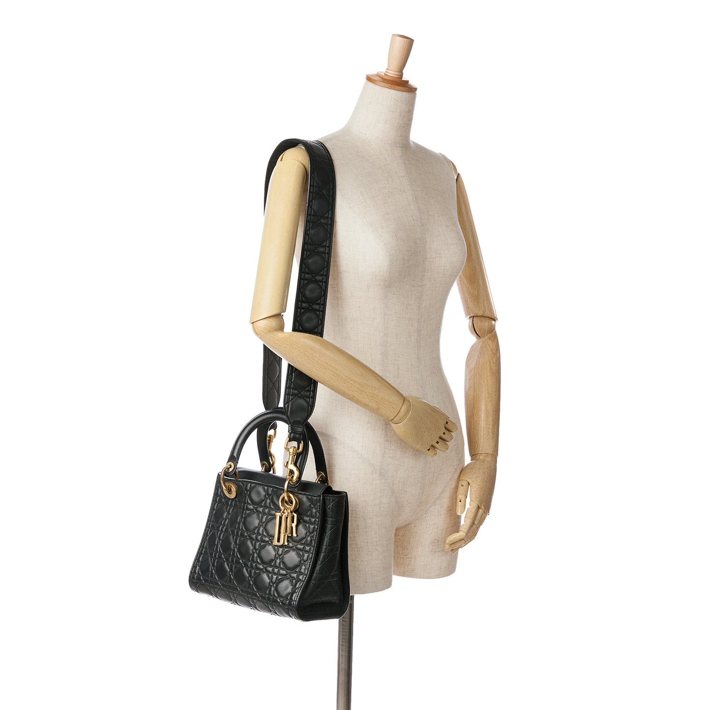 Dior Medium Lambskin Cannage Supple Lady Dior Black