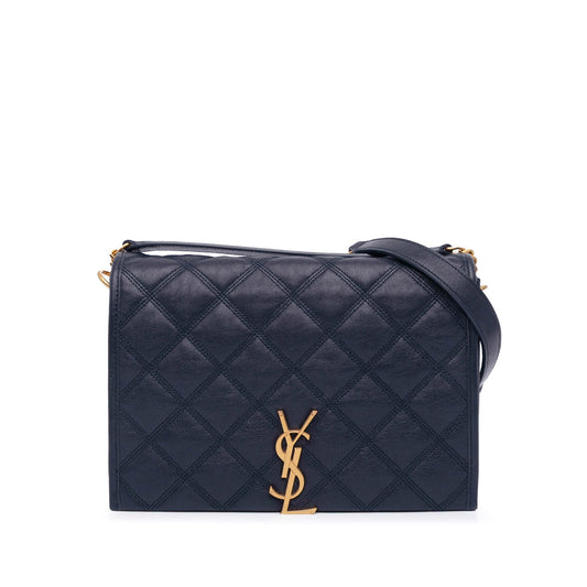 Saint Laurent Small Lambskin Becky Chain Shoulder Bag Blue