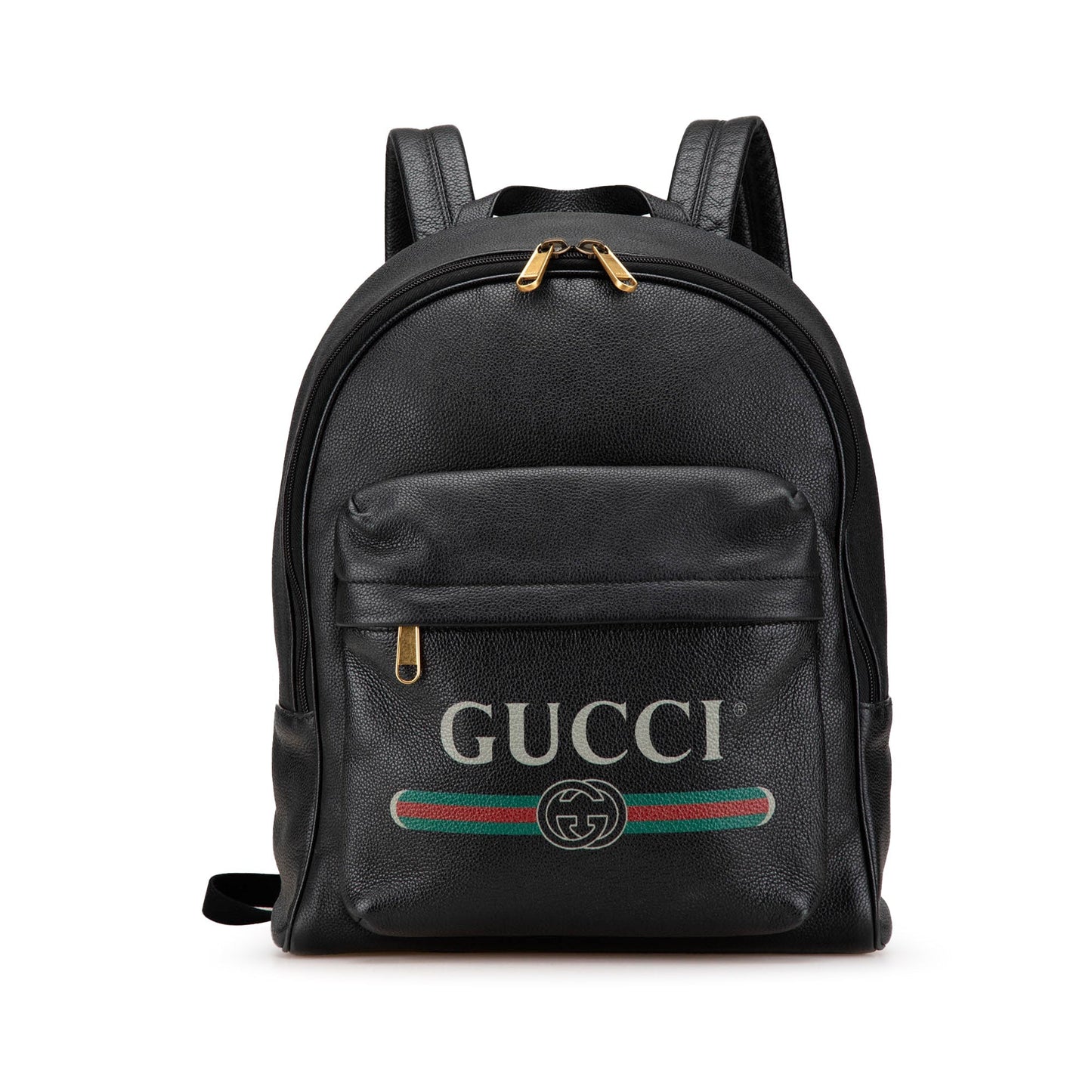 Gucci Leather Logo Backpack Black