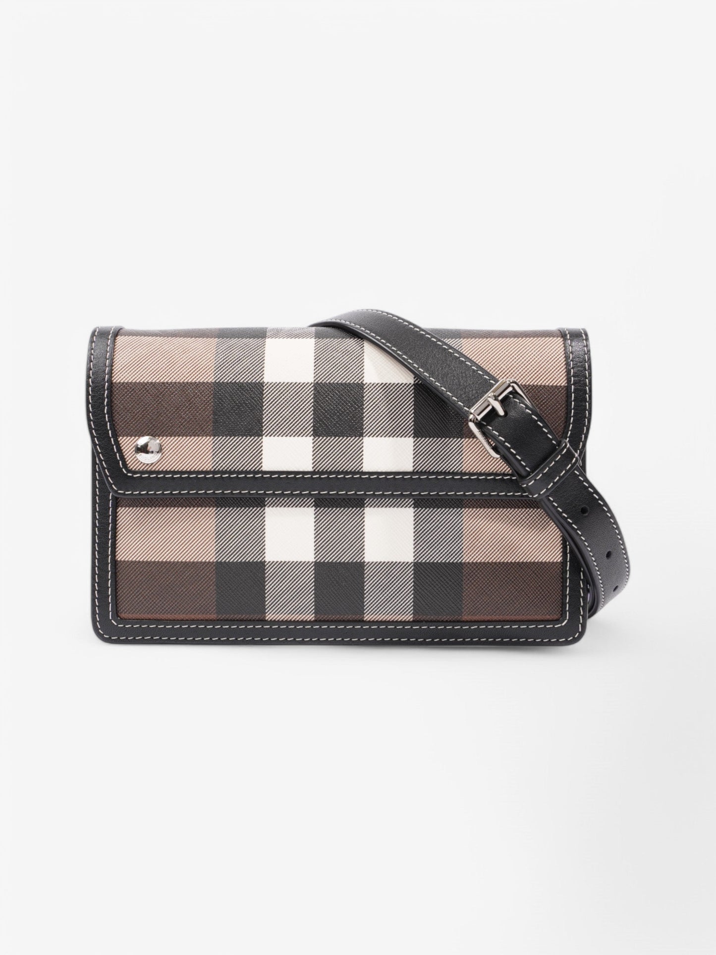 Burberry Crossbody Bag Dark Check Coated Canvas 13cm x 5cm x 20cm
