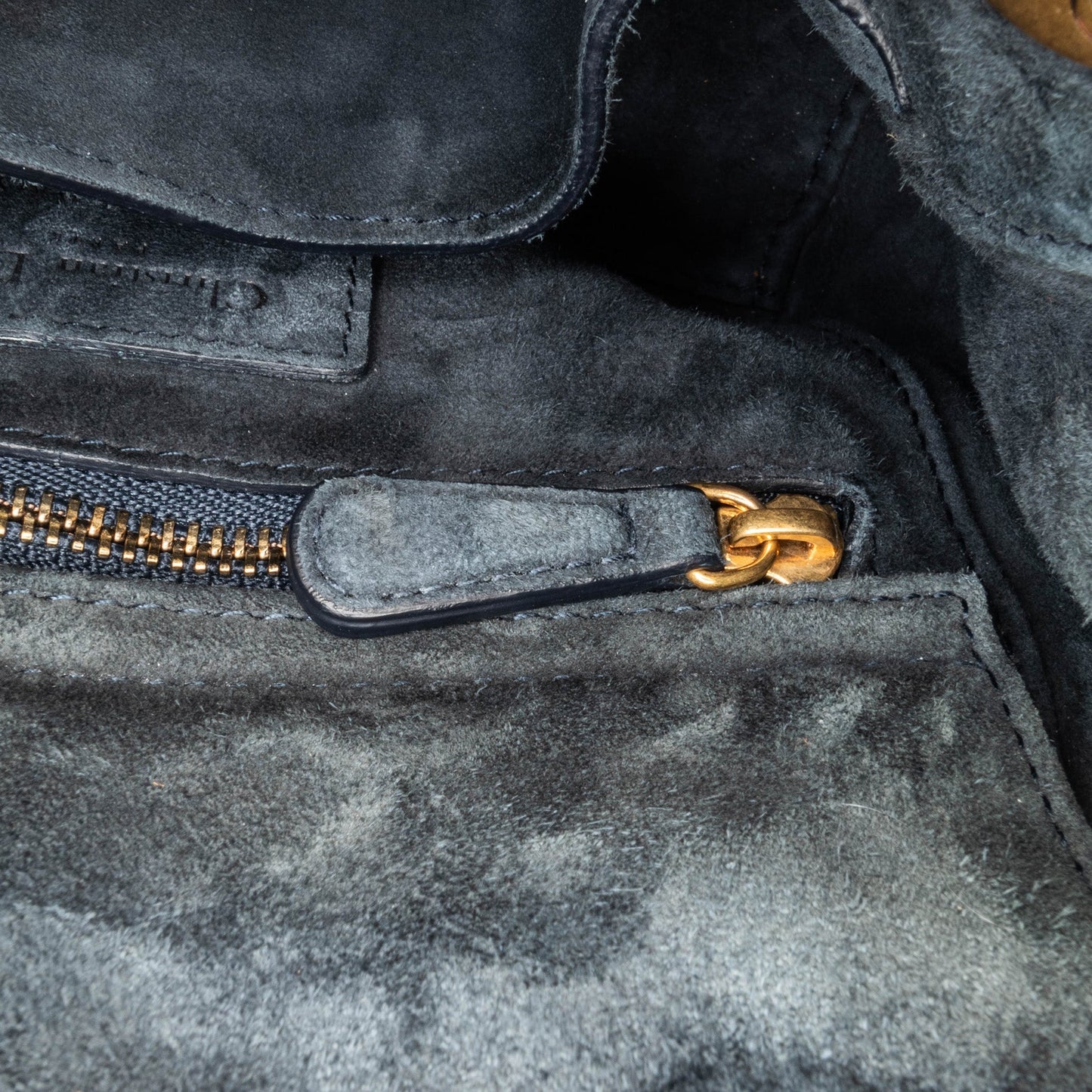 Dior Mini Denim Cannage Studded Supple Lady Dior Blue