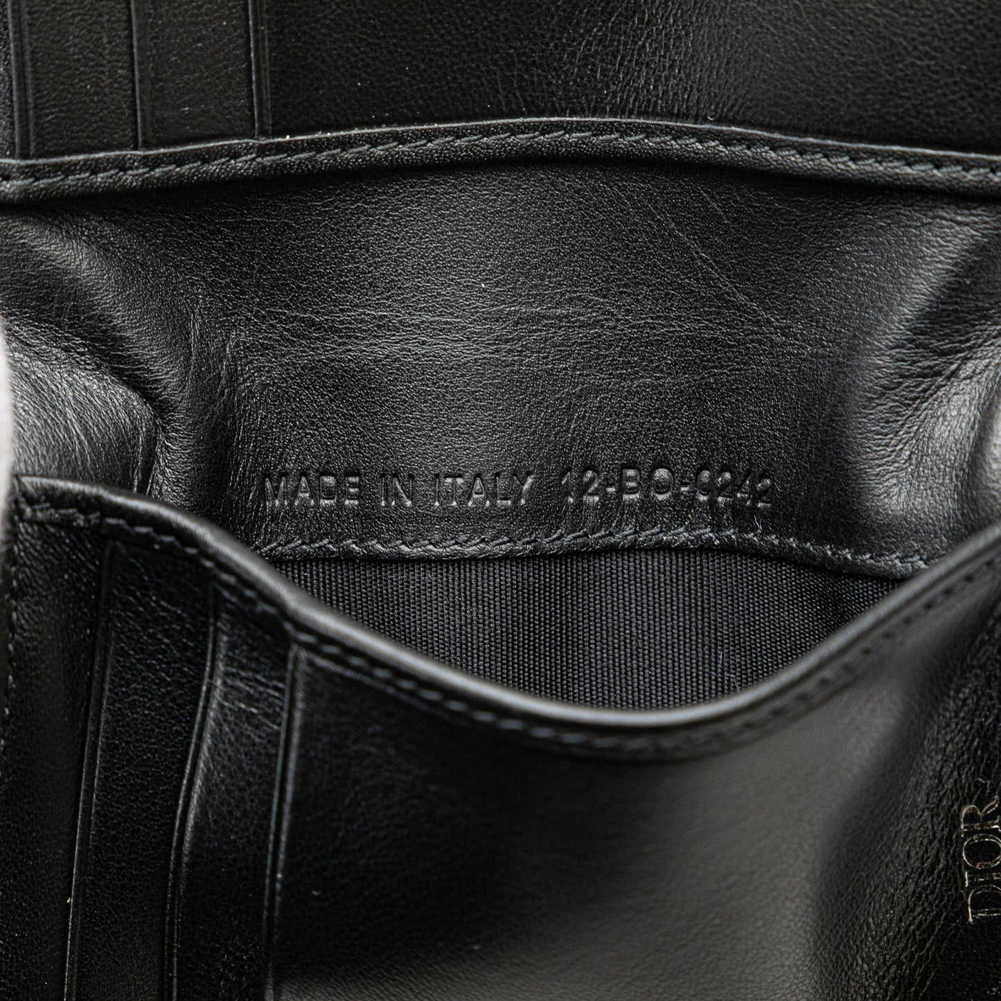 Dior Leather Bifold Wallet Black