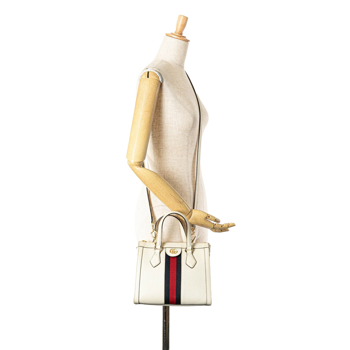 Gucci Small Leather Ophidia Satchel White