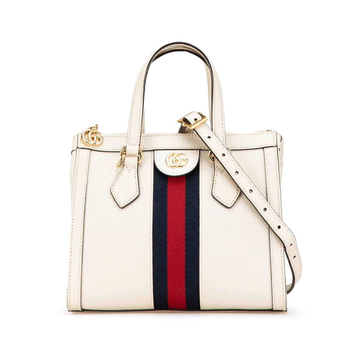 Gucci Small Leather Ophidia Satchel White