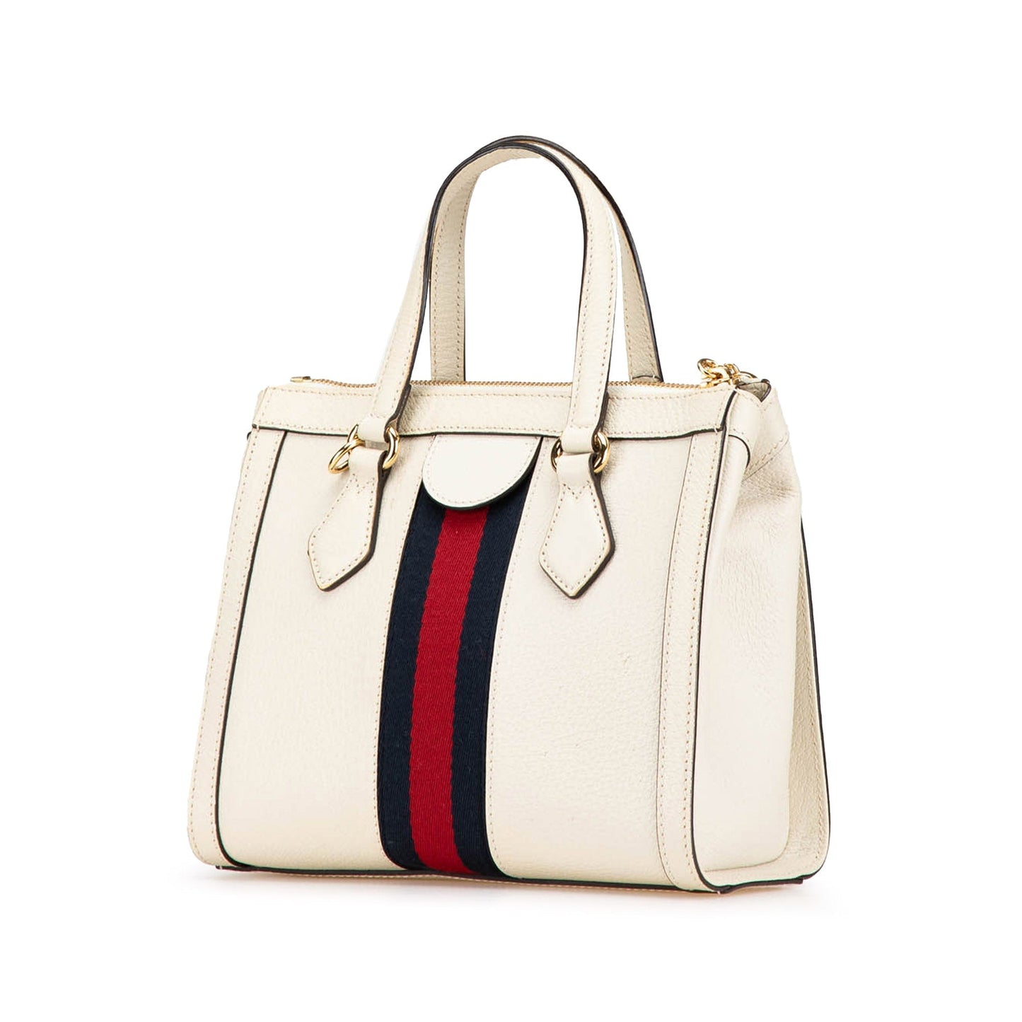 Gucci Small Leather Ophidia Satchel White