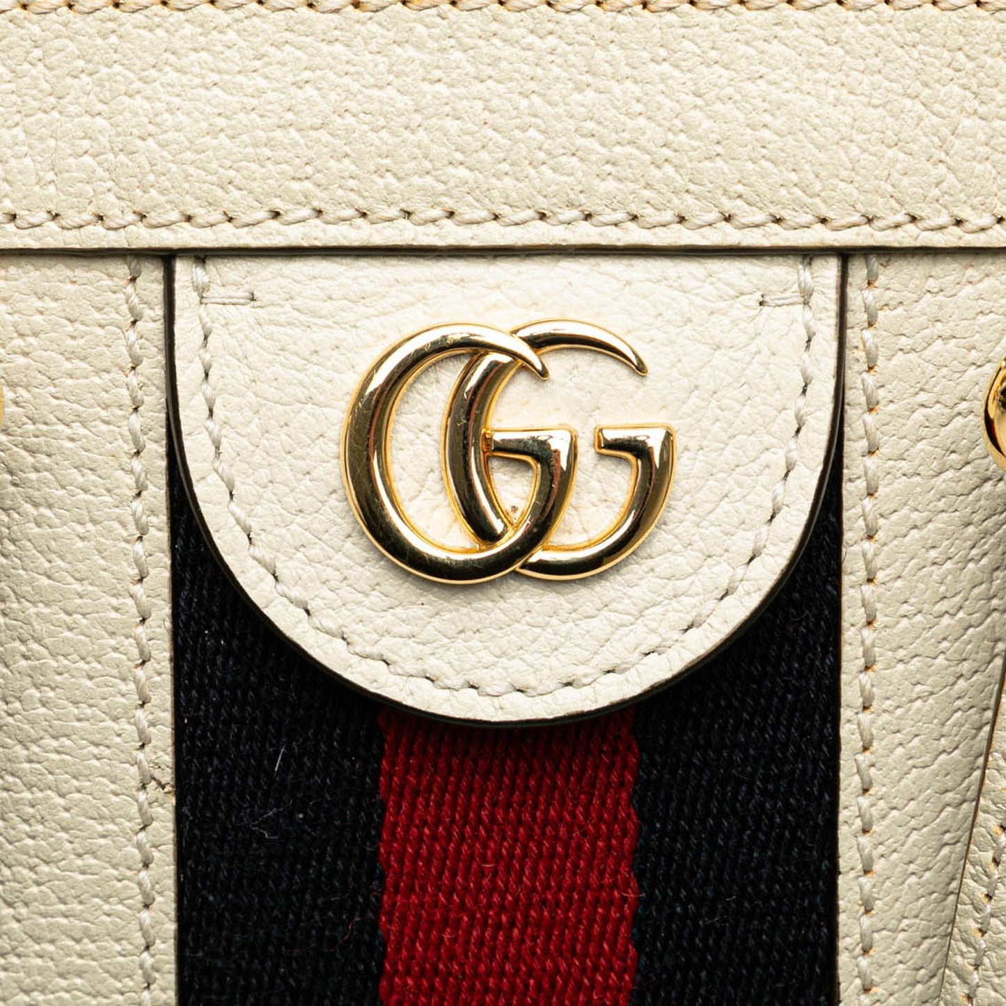 Gucci Small Leather Ophidia Satchel White