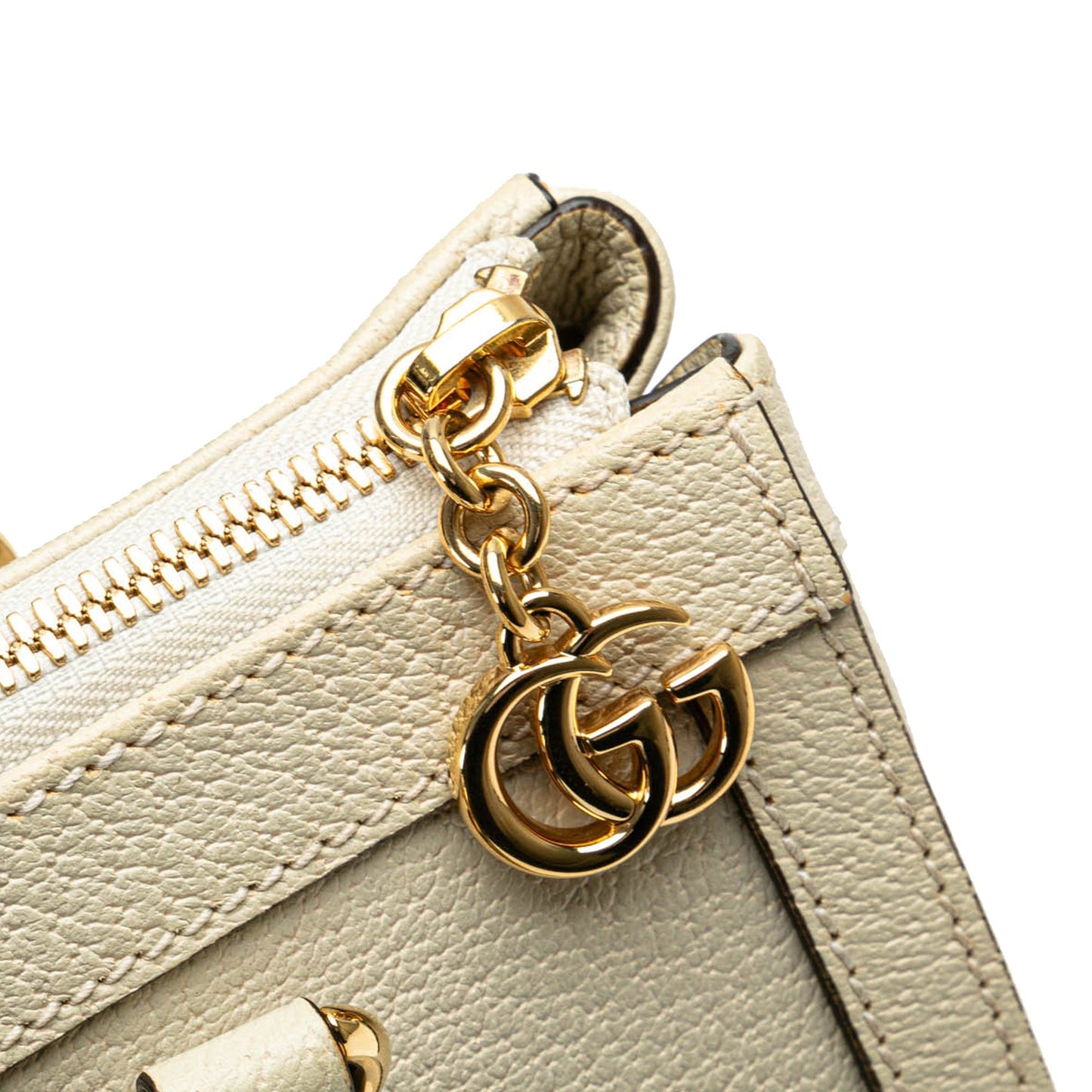 Gucci Small Leather Ophidia Satchel White