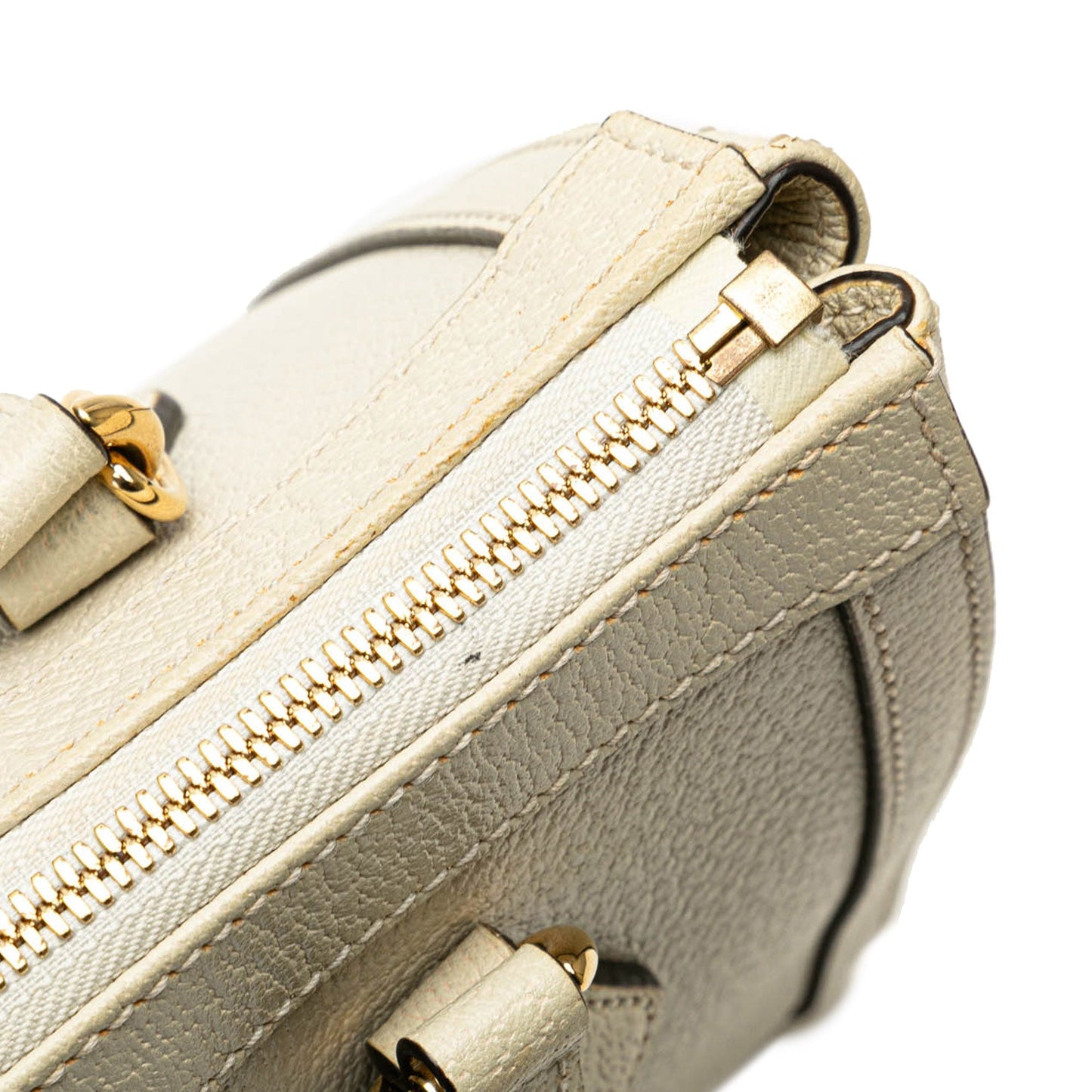 Gucci Small Leather Ophidia Satchel White