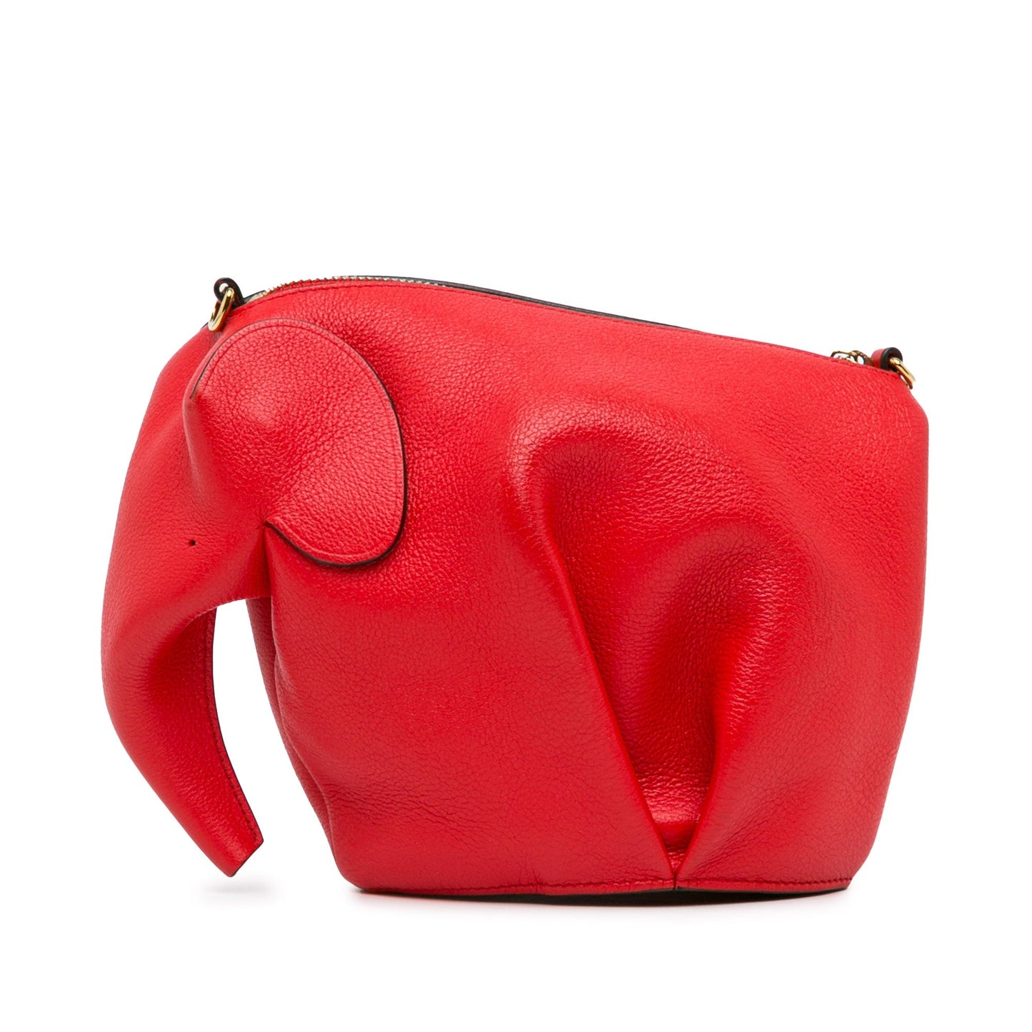 LOEWE Mini Leather Elephant Crossbody Red