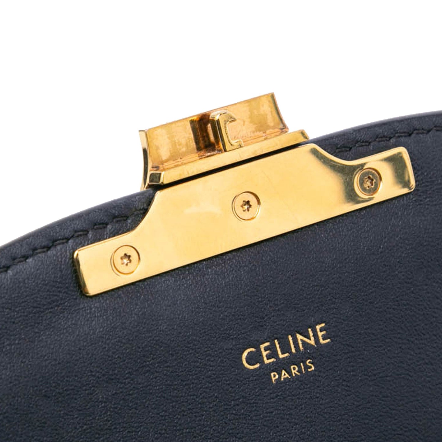 Celine Teen Embroidered Canvas Triomphe Crossbody White