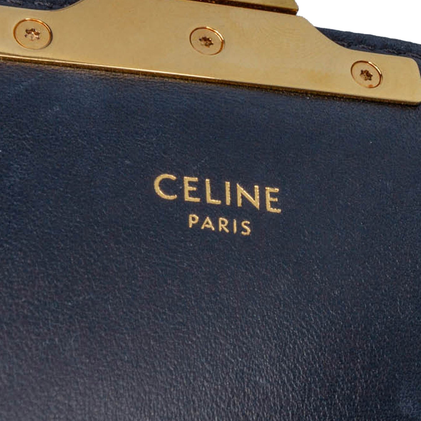 Celine Teen Embroidered Canvas Triomphe Crossbody White