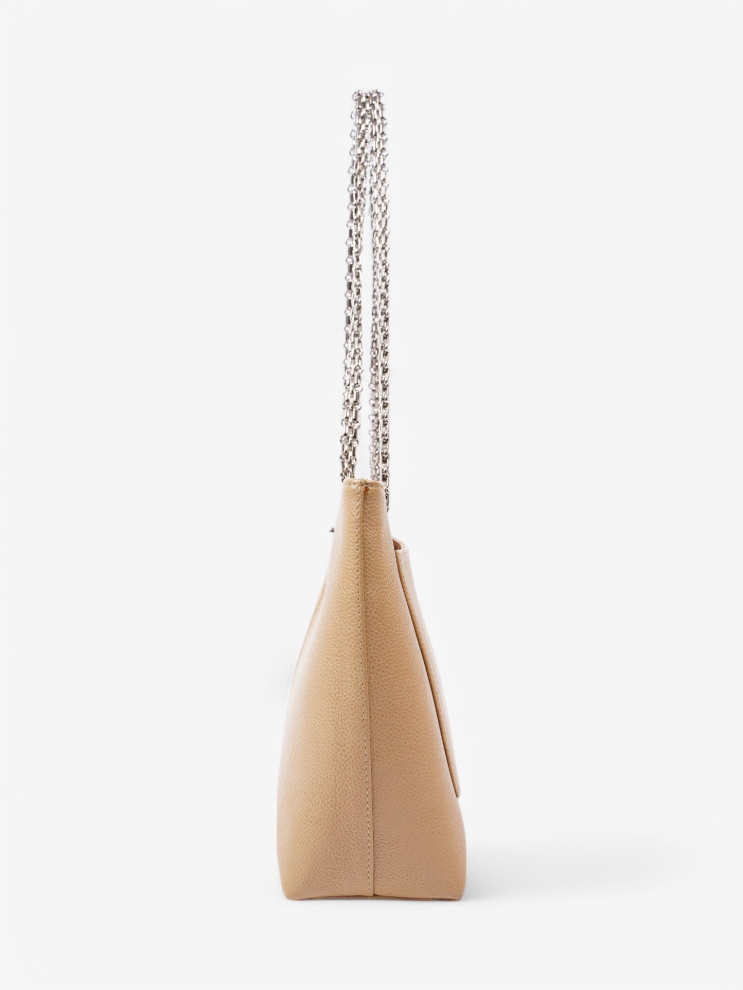 Chanel Caviar Tote Bag Beige Leather