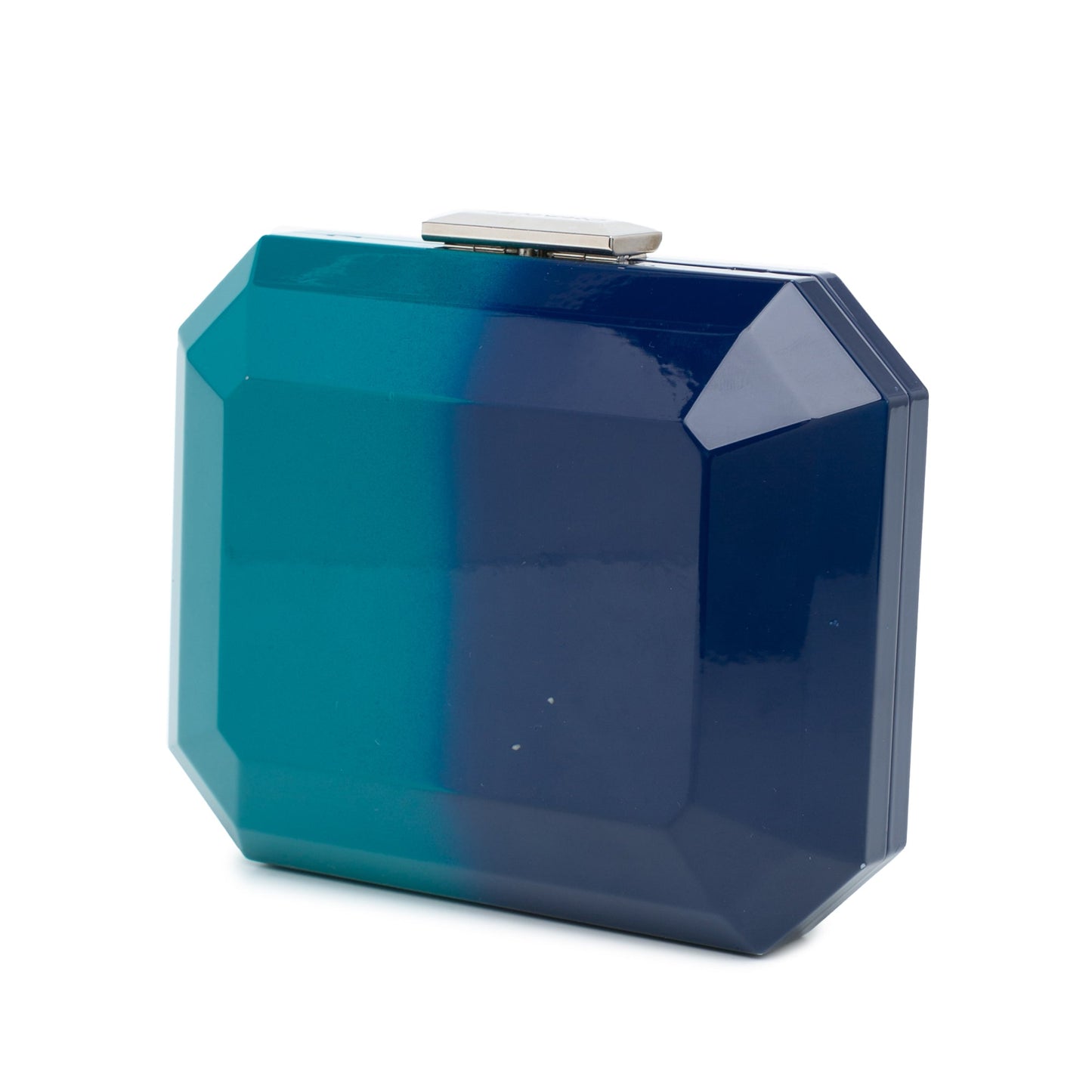 Chanel CC Ombre Acrylic Clutch on Chain Blue