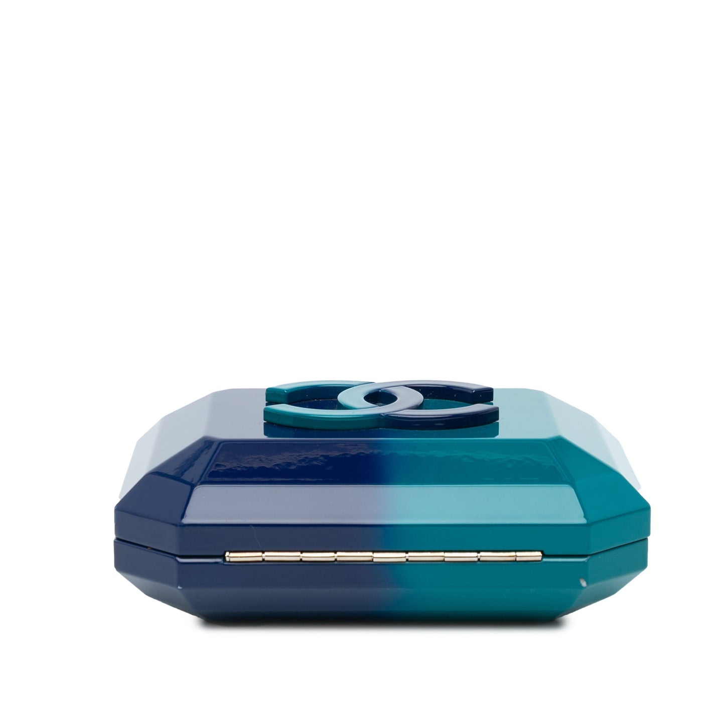 Chanel CC Ombre Acrylic Clutch on Chain Blue
