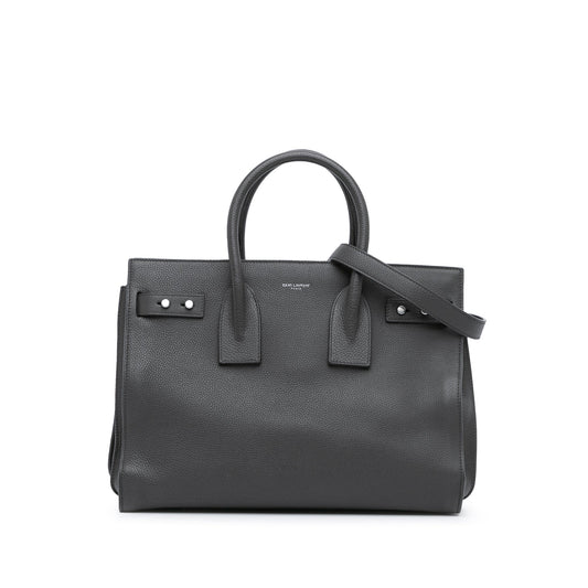 Saint Laurent Small Leather Sac De Jour Satchel Gray