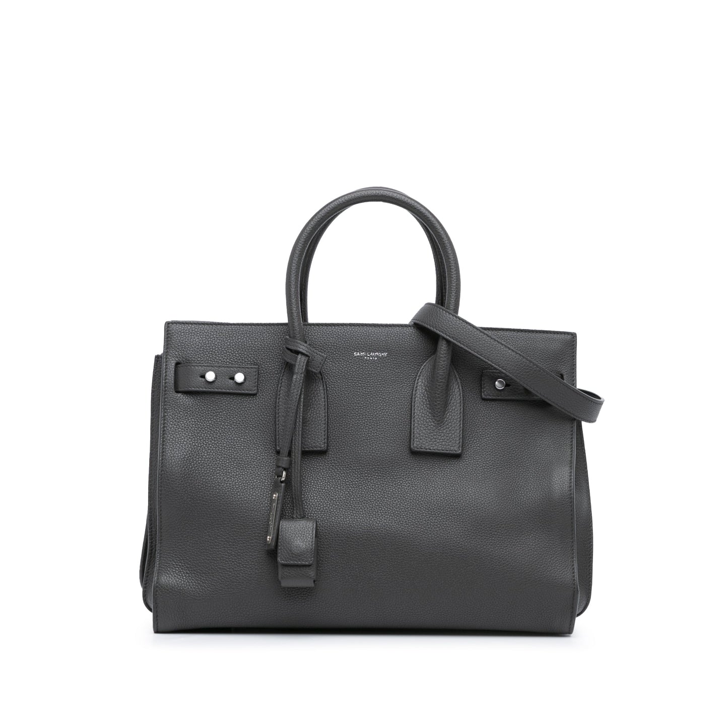 Saint Laurent Small Leather Sac De Jour Satchel Gray