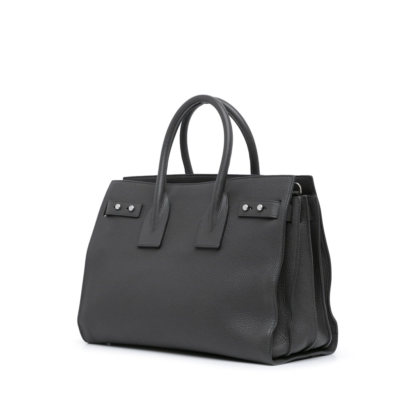 Saint Laurent Small Leather Sac De Jour Satchel Gray