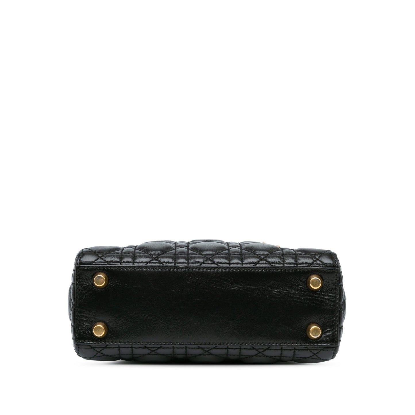 Dior Small Crinkled Patent Cannage Lucky Badges My Lady Dior Black