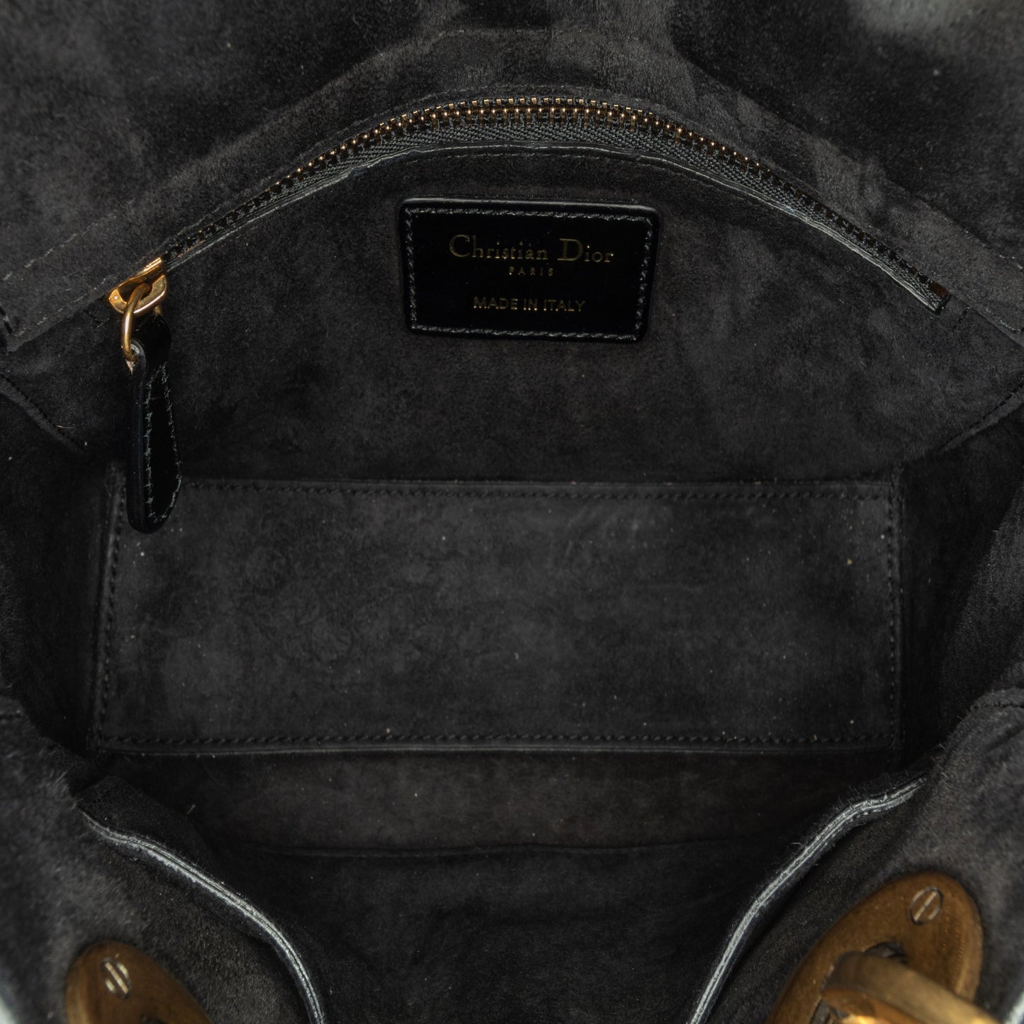 Dior Small Crinkled Patent Cannage Lucky Badges My Lady Dior Black