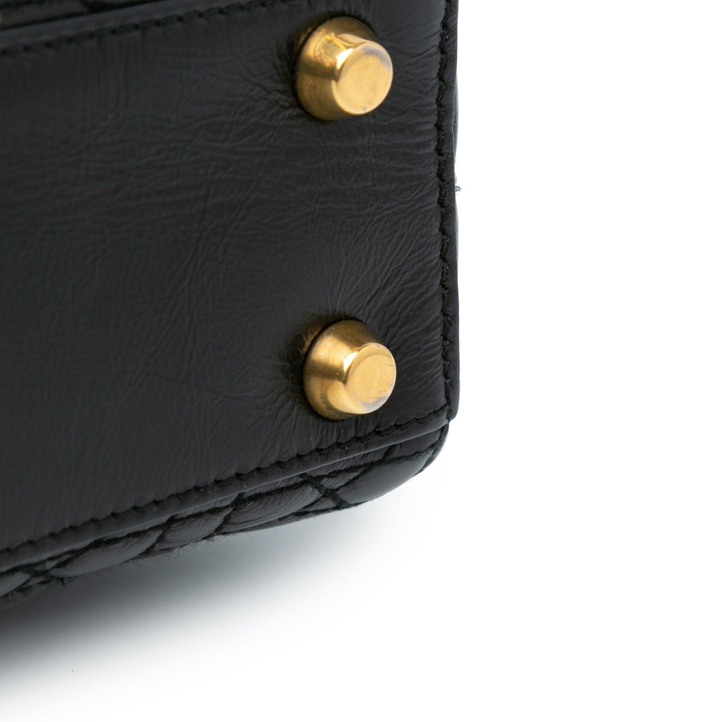 Dior Small Crinkled Patent Cannage Lucky Badges My Lady Dior Black