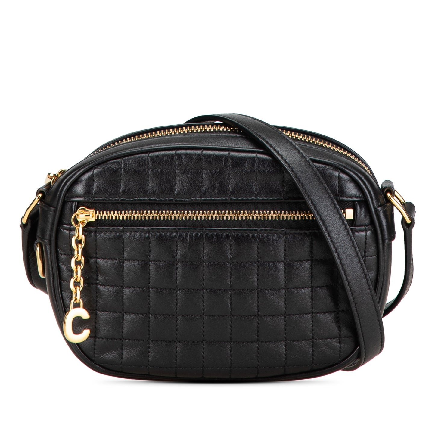 Celine Small Leather C Charm Crossbody Black