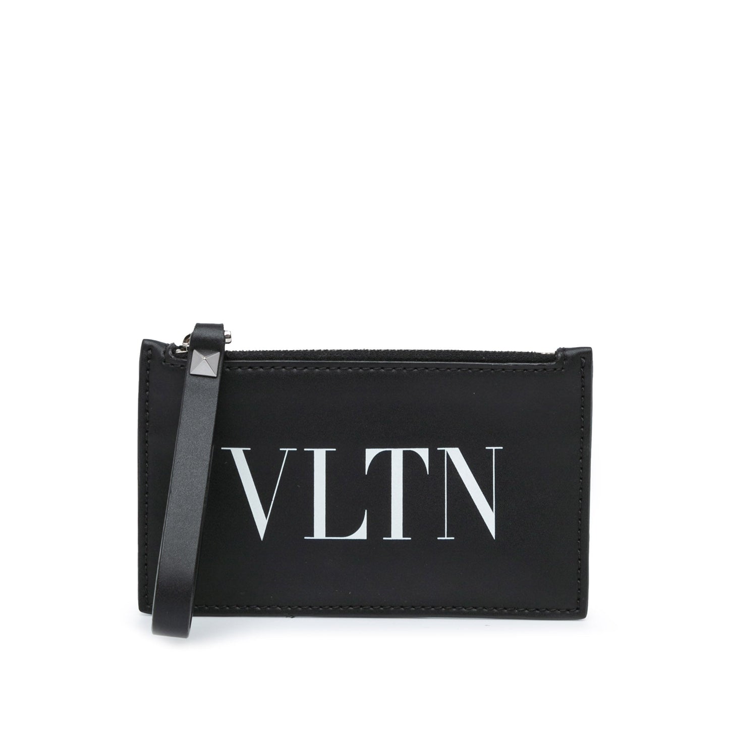 Valentino Leather VLTN Zip Card Holder Black