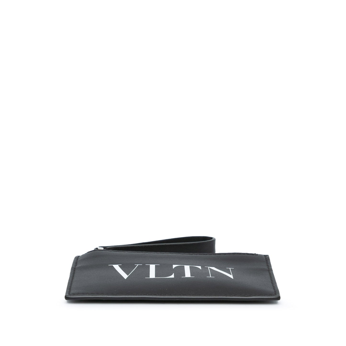 Valentino Leather VLTN Zip Card Holder Black
