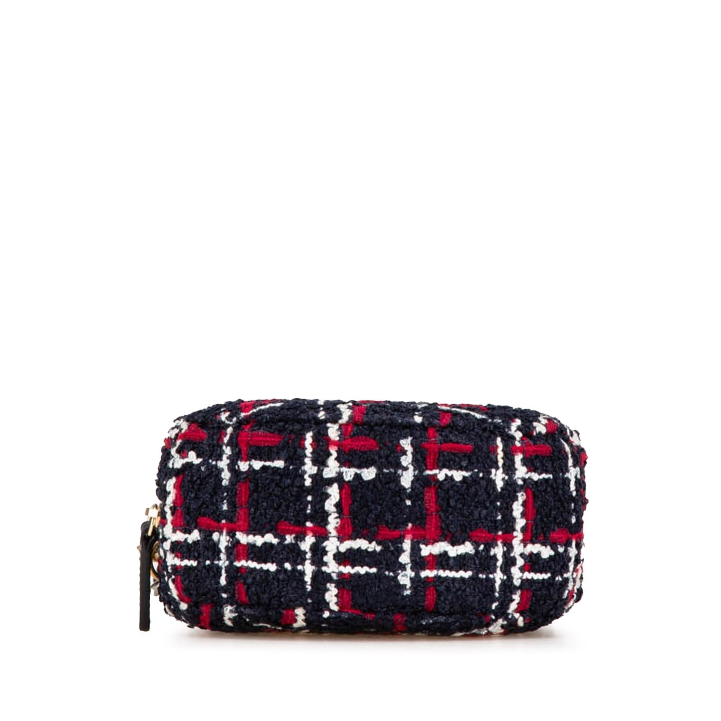 Chanel Tweed 19 Round Clutch with Chain Blue