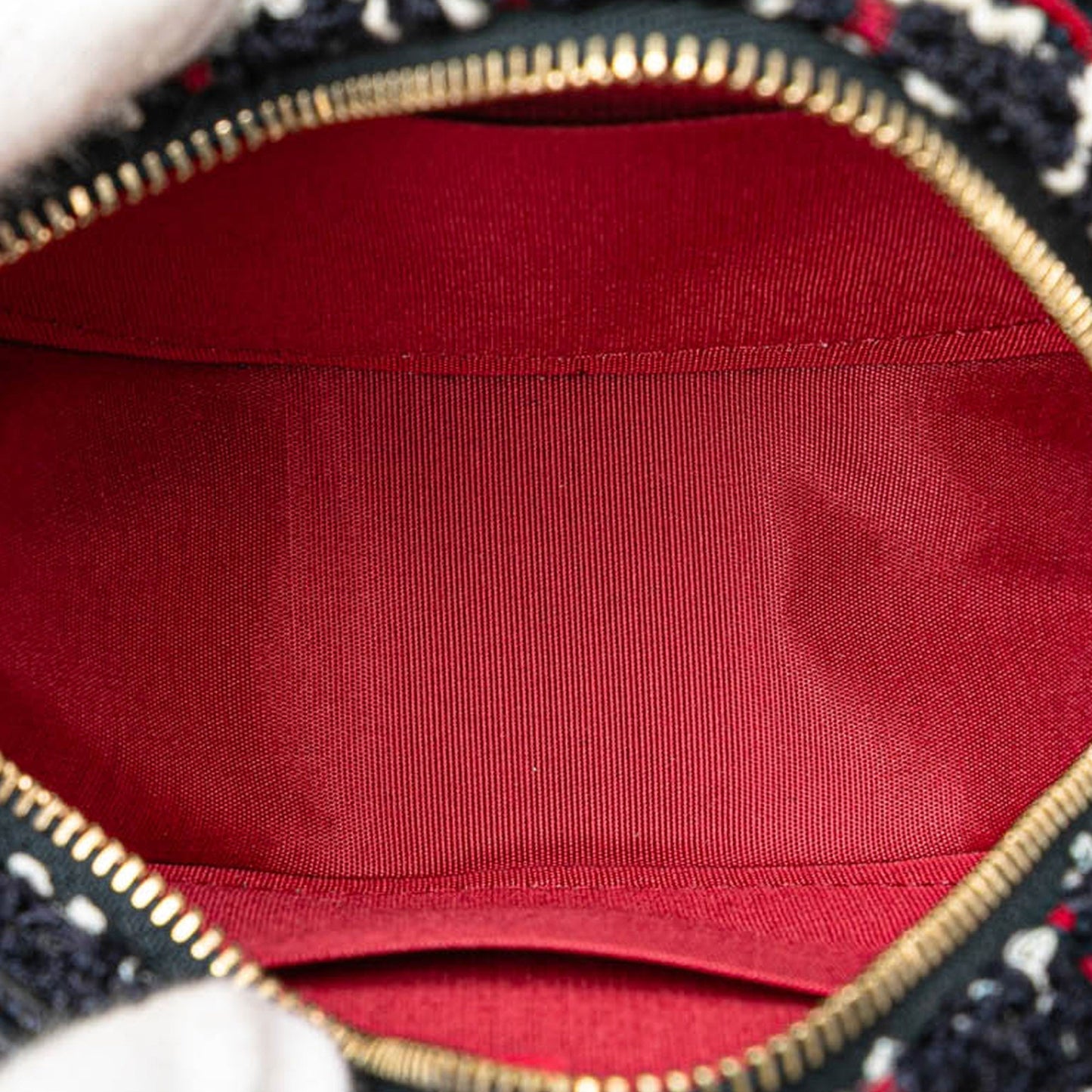Chanel Tweed 19 Round Clutch with Chain Blue