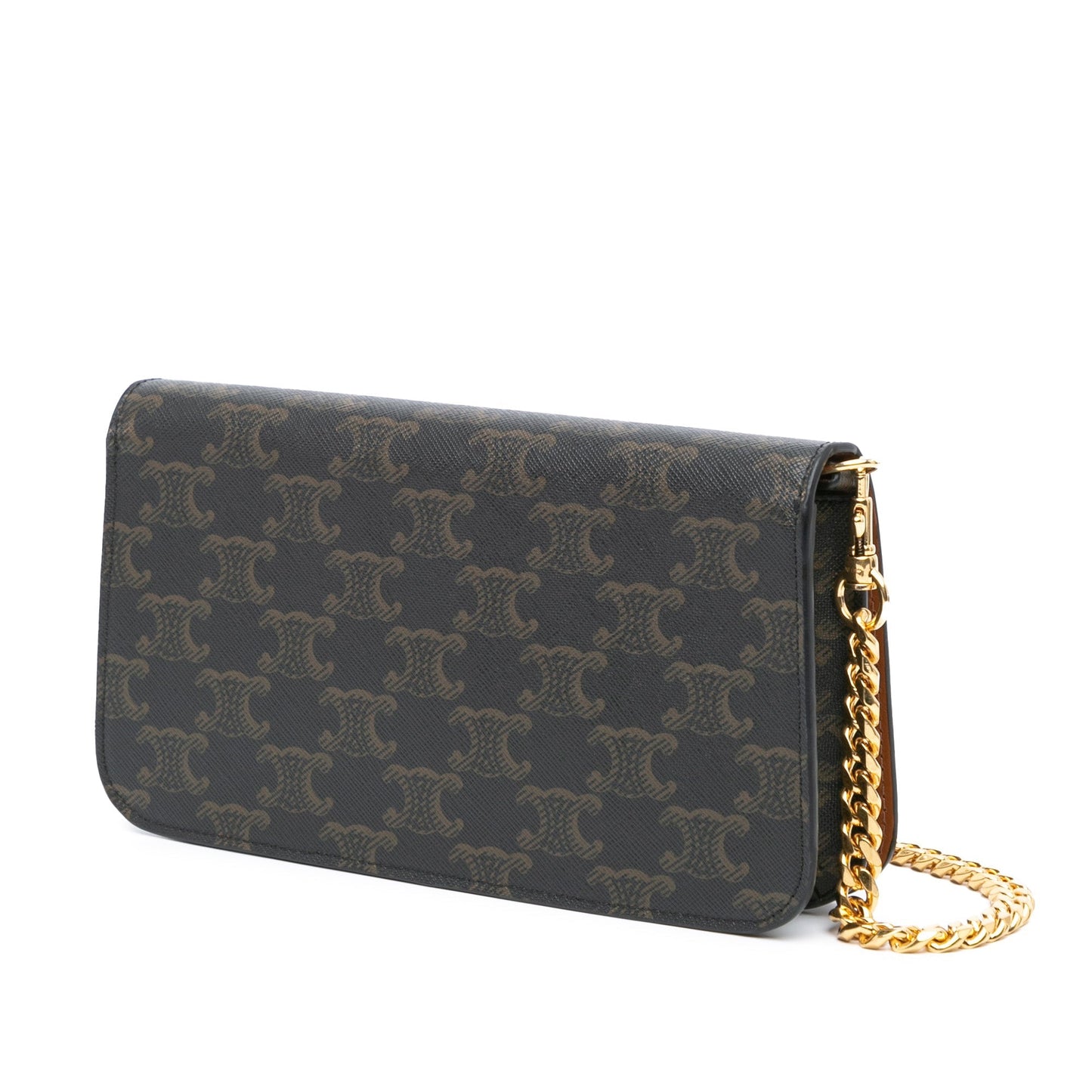Celine Triomphe Coated Canvas Multi Pochette Brown
