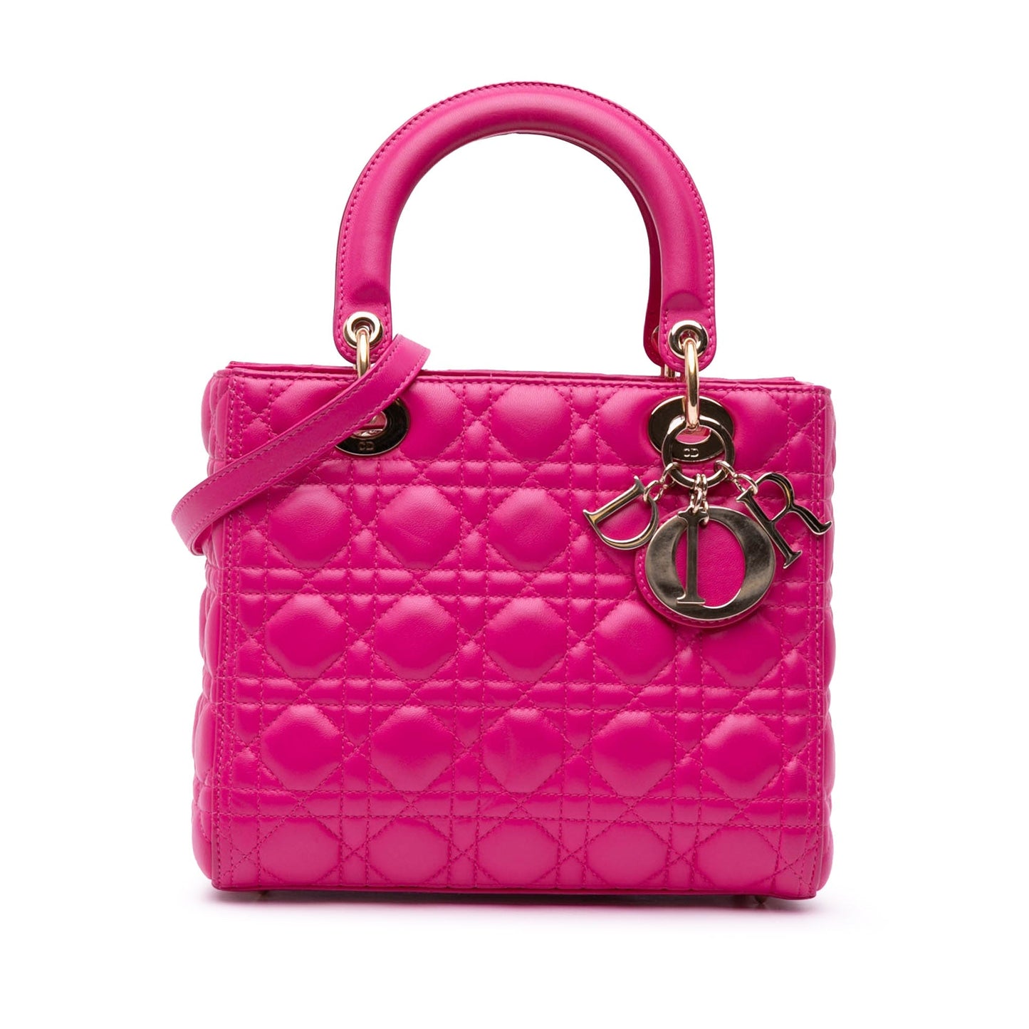 Dior Medium Lambskin Cannage Lady Dior Pink