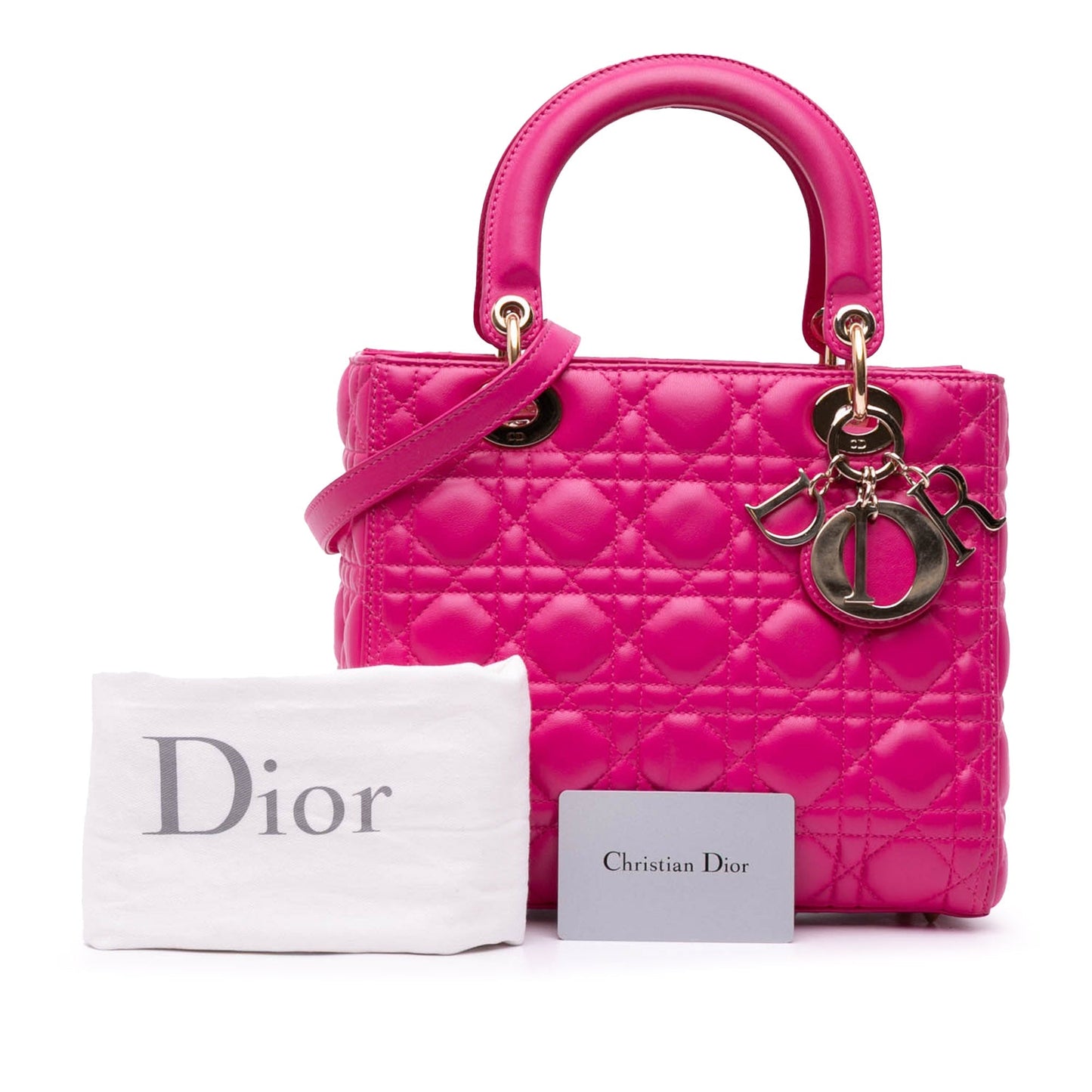 Dior Medium Lambskin Cannage Lady Dior Pink