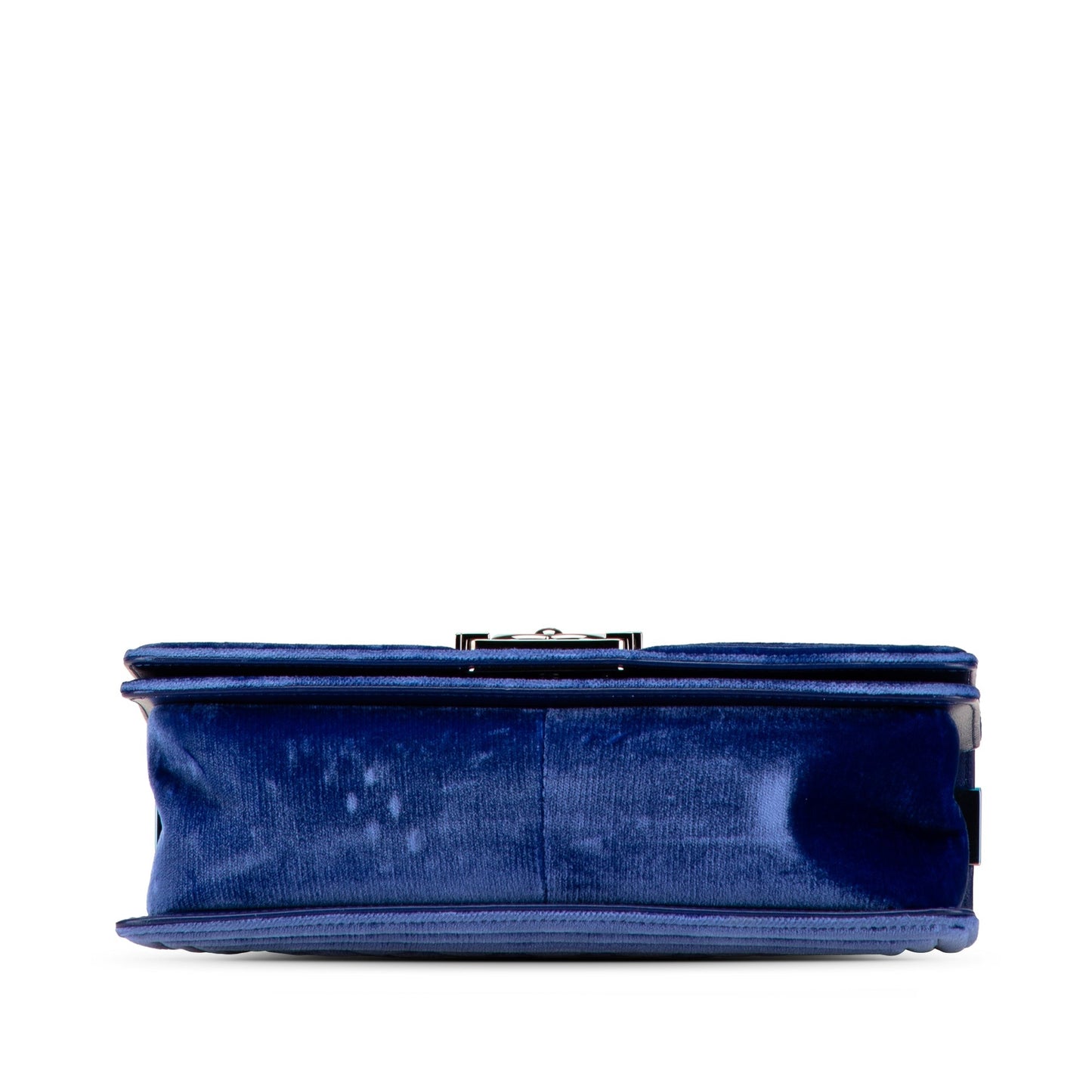 Chanel Old Medium Quilted Velvet Boy Flap Blue