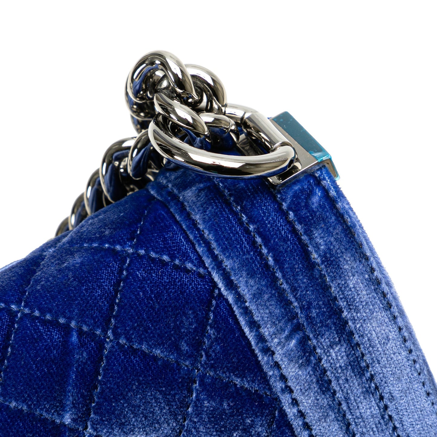 Chanel Medium Quilted Velvet Boy Flap Blue