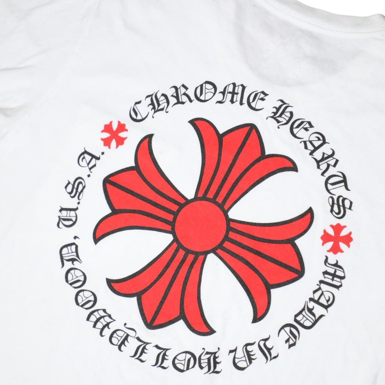 Chrome hearts white red logo pocket tee