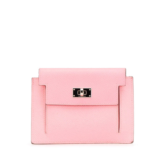 Hermès Epsom Kelly Pocket Compact Wallet Pink