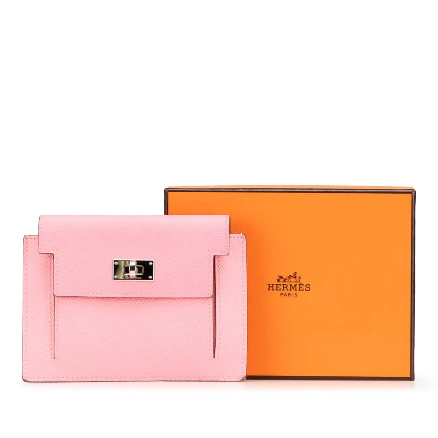 Hermès Epsom Kelly Pocket Compact Wallet Pink