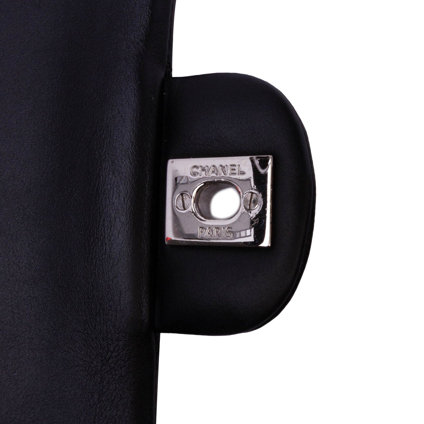 Chanel Medium Classic Striped Patent Double Flap Black