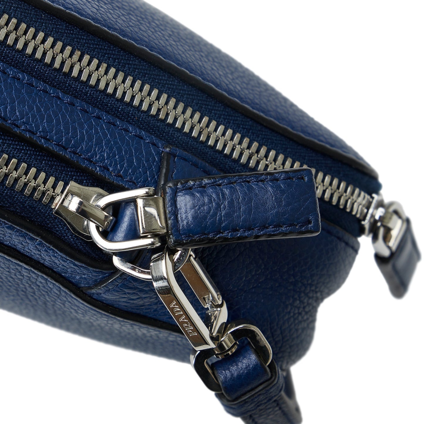 Prada Vitello Daino Clutch Bag Blue