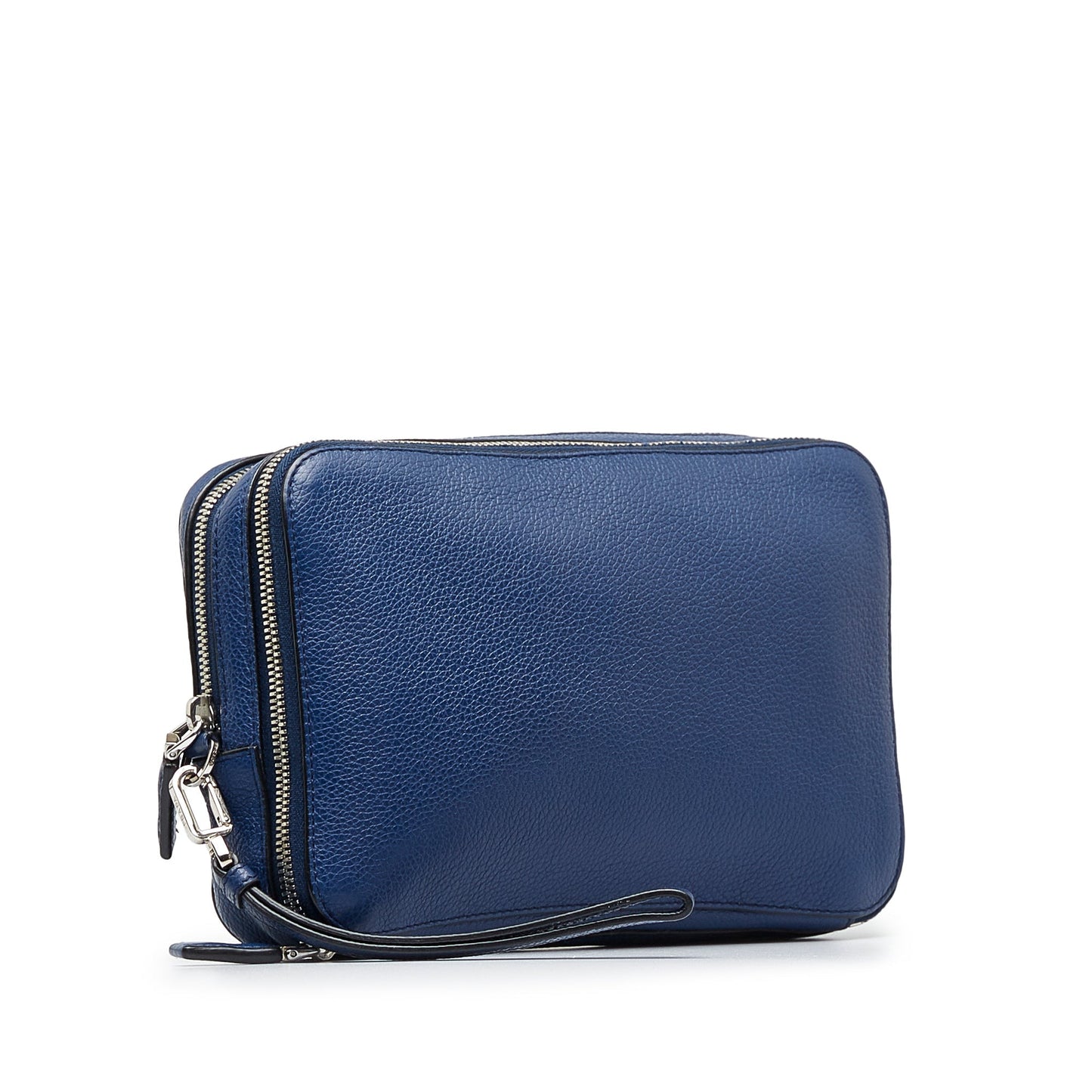 Prada Vitello Daino Clutch Bag Blue