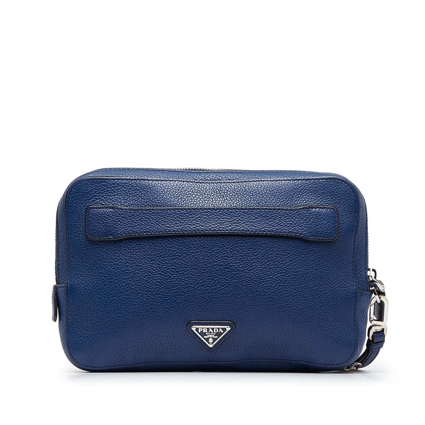 Prada Vitello Daino Clutch Bag Blue