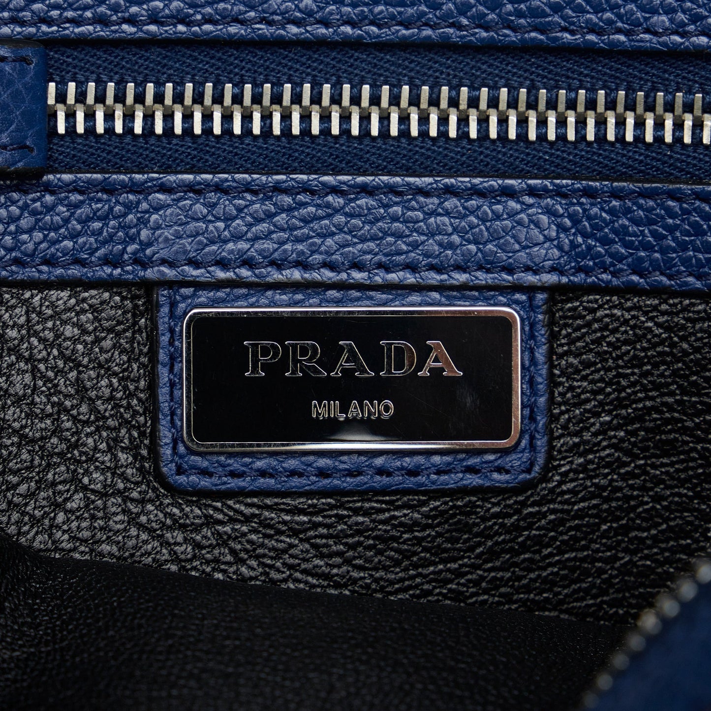 Prada Vitello Daino Clutch Bag Blue