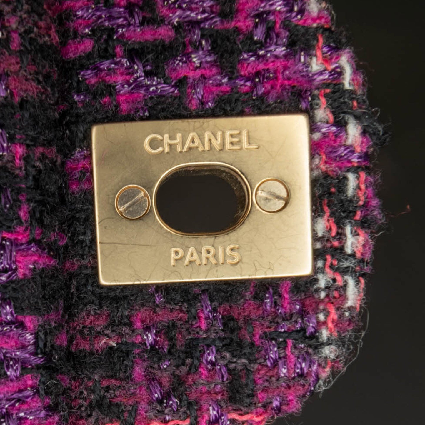 Chanel Medium Classic Tweed Double Flap Purple