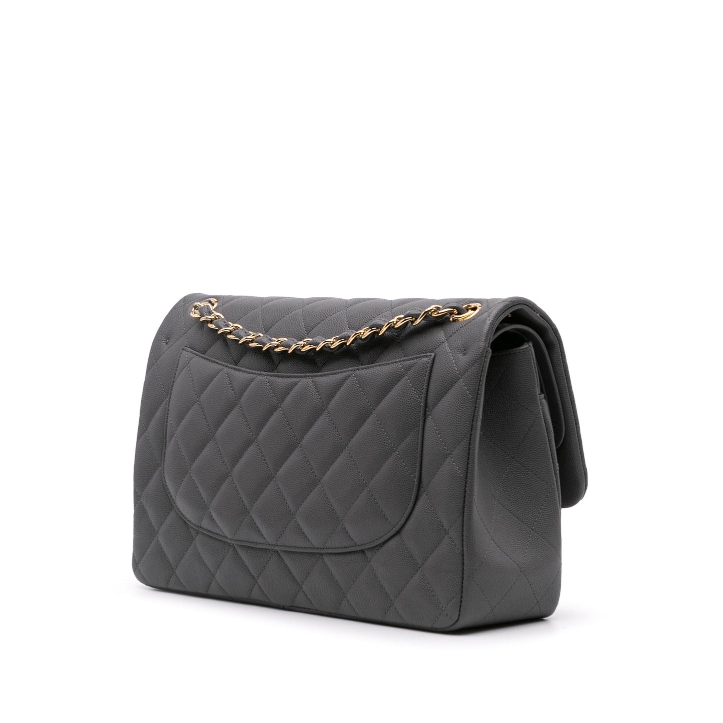 Chanel Jumbo Classic Caviar Double Flap Gray